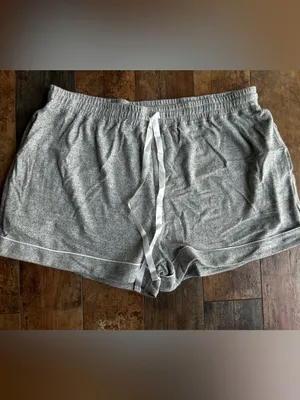 amika Heathered Gray Long-Sleeve Pajama Top & Drawstring Shorts xl thumbnail 5
