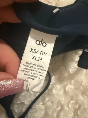 ALO Yoga Blue Ribbed Underband Strappy Sports Bra thumbnail 3