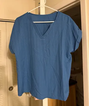 Short sleeve blouse Blue Size L thumbnail 1