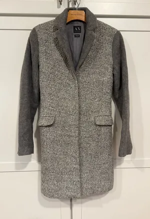 Armani Exchange Two-Tone Gray Wool-Blend Coat thumbnail 1
