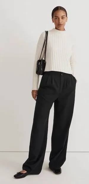 Madewell‎ Mockneck Crop Wool Sweater Size XL thumbnail 1