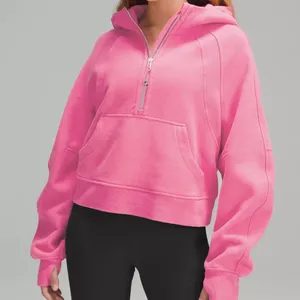 Half Zip Cropped Hoodie thumbnail 1
