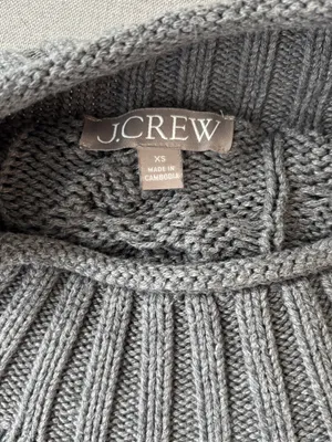 J.Crew 2025 Rollneck Cable Knit Sweater Heather Carbon Gray thumbnail 3
