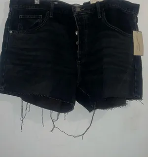 Mid Rise 90’s Baggy Shorts Black Denim Cutoff Shorts thumbnail 1