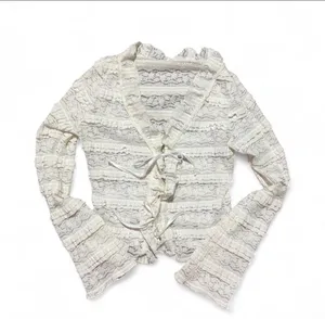 White Blouse Frilly Tie Up thumbnail 2