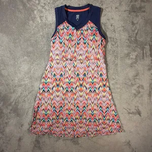 Title Nine Medium Chevron Athletic Dress Multicolor V Neck Built In Bra Pockets thumbnail 3