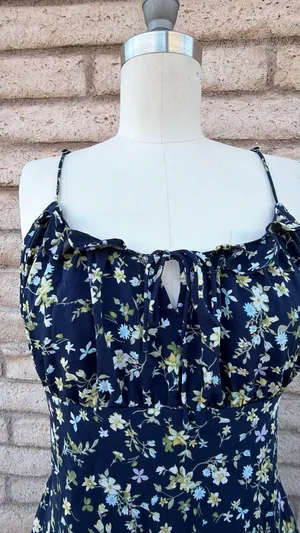 💫 Cotton Candy LA Navy Floral Mini Dress | Size XL thumbnail 2