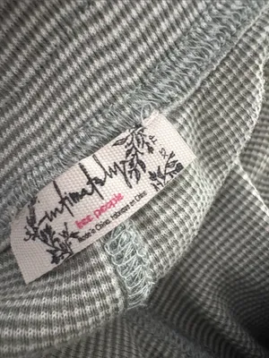 Free People Striped Slit Hem Lounge Sleep Pants XS thumbnail 6