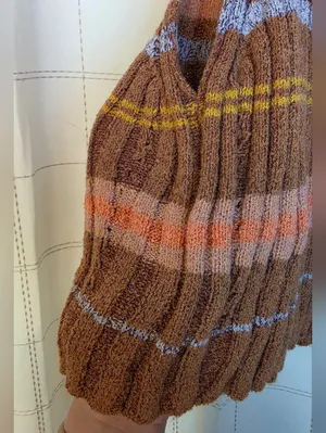 Free People Edith Striped Turtleneck Sweater Vest thumbnail 6
