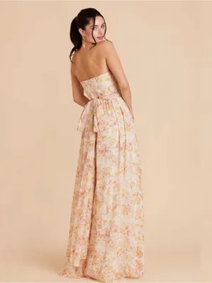 Birdy Grey Grace Convertible Dress with slit in Chiffon Pressed Floral sz S NEW thumbnail 2