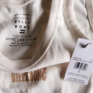 NWT Billabong Women's Cream TANK TOP CROP thumbnail 4