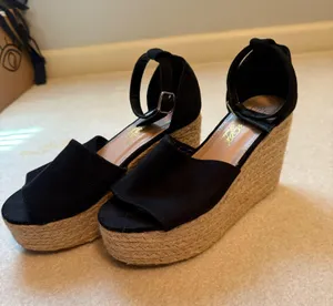 Black Wedges Size 6.5 thumbnail 1