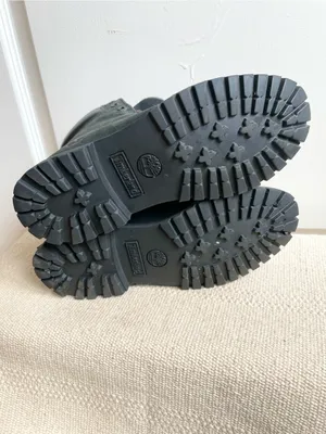 Timberland Boots Women Size 6.5 Black Leather Lug Sole Combat thumbnail 8