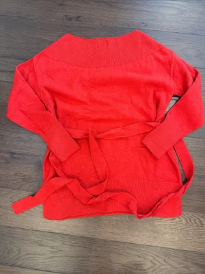 Ett:twa by Anthropologie Red Sweater in Size Small with Tie Waist - C11-266 thumbnail 6