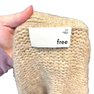Aritzia Wilfred Free Tan Open Front Fuzzy Chunky‎ Cardigan Alpaca Wool Size XS thumbnail 6