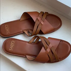 Franco Sarto Brown Leather Sandals thumbnail 2