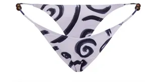 Pretty Little Thing Monochrome Swirl Print Beach Detail Bikini Set thumbnail 7
