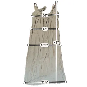 Lilyful Maxi Dress Women Small Sage Green Excellent Tie Back Crinkle Gauze D5756 thumbnail 6