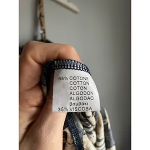 Tropical Palm Print Smocked Sundress Black Tan Adjustable Straps Mini thumbnail 5