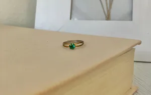 Petite Adjustable Birthstone Fashion Ring “Blessing” Green Emerald Forest Round Jewelry thumbnail 6