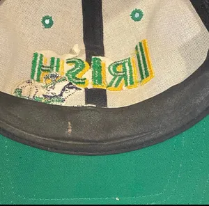 Vintage Notre Dame Fighting Irish Snap Back Baseball Hat Cap Black Green thumbnail 4