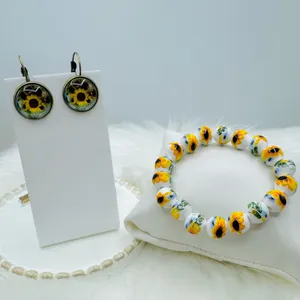The Sunflower Bracelet & Earring Duo Bundle White thumbnail 2