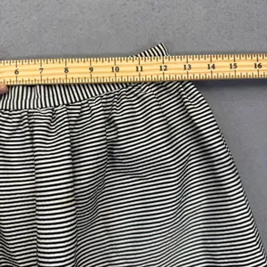 Alice + Olivia Black White Striped‎ A-Line Mini Skirt Size 6 Exposed Zipper thumbnail 4