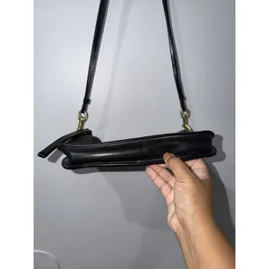 VTG Coach 70's Basic Bag Made in NYC USA Black Leather Clutch Wristlet Crossbody thumbnail 5