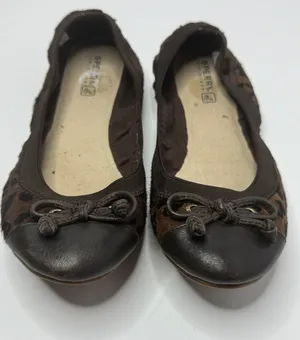 Sperry Top-Sider Elise Leopard Calf Hair Ballet Flats Size 7M thumbnail 1