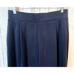 Ododos Wide Leg Pants Womens Large Navy Blue New Pleated Modal‎ Stretch Trousers thumbnail 6