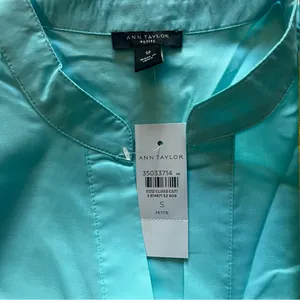 Ann Taylor Split Neck Puff Sleeve Top Size SP thumbnail 3