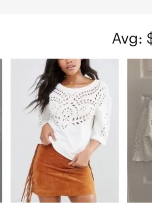 Free People White leaf cutout sweatshirt material short sleeve shirt 100% cotton thumbnail 9