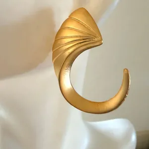 Victoria E. Gold Tone Fan Swirl Statement Earrings thumbnail 8