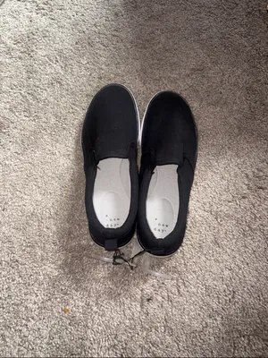 a new day Black Slip-On Canvas Sneakers with White Sole 9w thumbnail 2