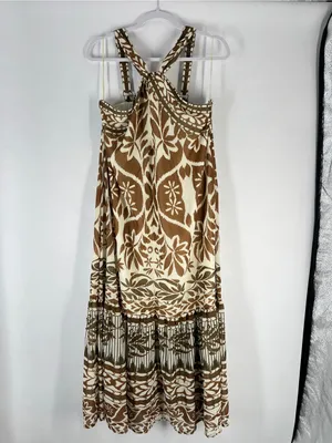 Anthropologie Vineet Bahl Boho Printed Halter‎ Maxi Dress Size M thumbnail 2