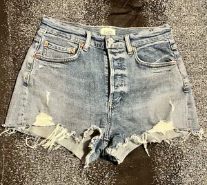 Womens 25" Citizens of Humanity Annabelle Distressed Denim Cutoff Shorts thumbnail 1