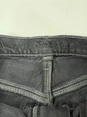 American Eagle Y2K Grunge Black Denim‎ Cutoff Shorts Distressed Raw Hem Womens 4 thumbnail 8