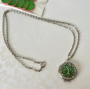 Aromatherapy Pendant Necklace Silver thumbnail 1