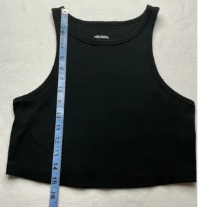 Wild Fable Womens Black Ribbed High Neck Crop Tank Top Size L thumbnail 4