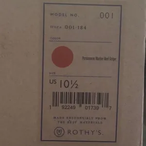 Rothy's The Point Persimmon Marine Heel Stripe Orange Flats Womens 10.5 thumbnail 8