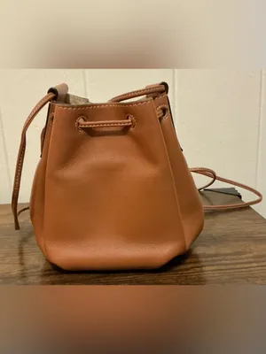 A Rare Banana Republic Pietra Made In Italy Crossbody Bucket Bag Leather Handbag thumbnail 3