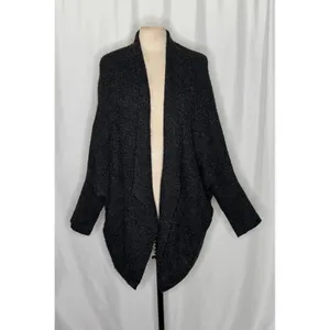 Anthropologie SLEEPING ON SNOW Primula Cocoon Cardigan Charcoal Gray Wool Large thumbnail 2