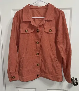 Amazon peach colored button down shirt thumbnail 1