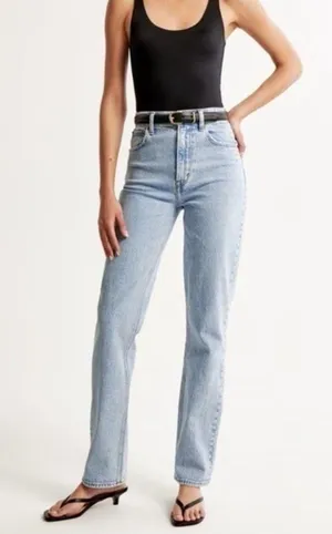 Abercrombie and Fitch Ultra High Rise 90s Straight Jean thumbnail 1