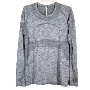 Lululemon Swiftly Tech Long Sleeve Shirt 2.0 Heathered Slate Gray Thumbholes 10 thumbnail 3