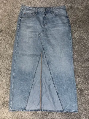 American Eagle Outfitters Light Blue Denim Skirt with Back Pocket thumbnail 1