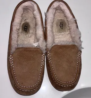 UGG Ansley Chestnut Suede Wool Lined Moccasin‎ Slippers Womens 8 3312 thumbnail 1