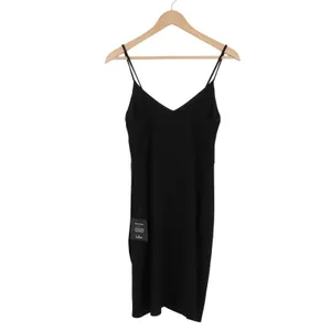 Lulus Black V-Neck Spaghetti Strap Bodycon Mini Wrap Dress Womens Size M NEW thumbnail 6