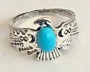 Turquoise Bohemian Style Eagle Ring Silver Size none thumbnail 1