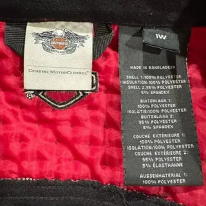 Harley Davidson Quilted Red Zip Up Motorcycle Jacket Women’s 1XL thumbnail 2